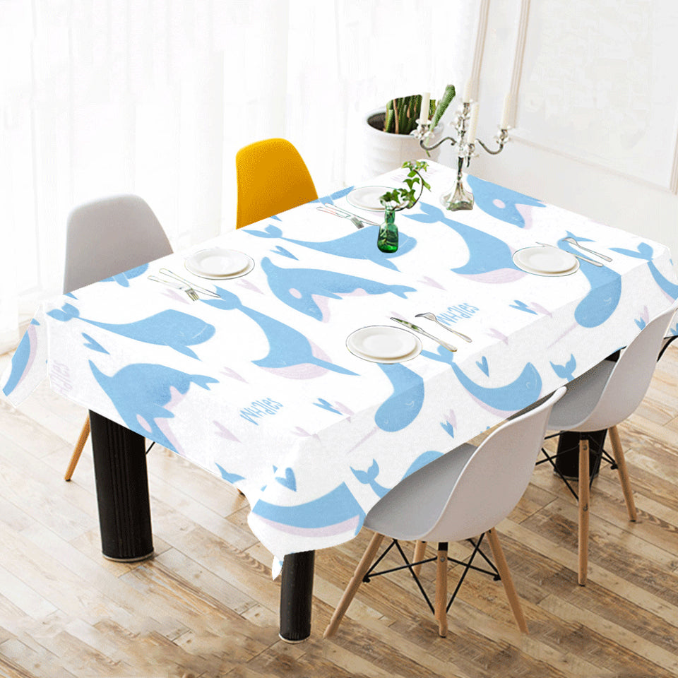 Blue whale pattern Tablecloth