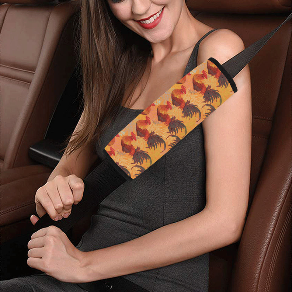 red rooster chicken cock pattern Car Seat Belt Cover