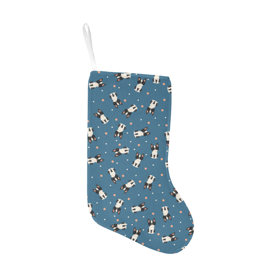Cute boston terrier dog spattern Christmas Stocking