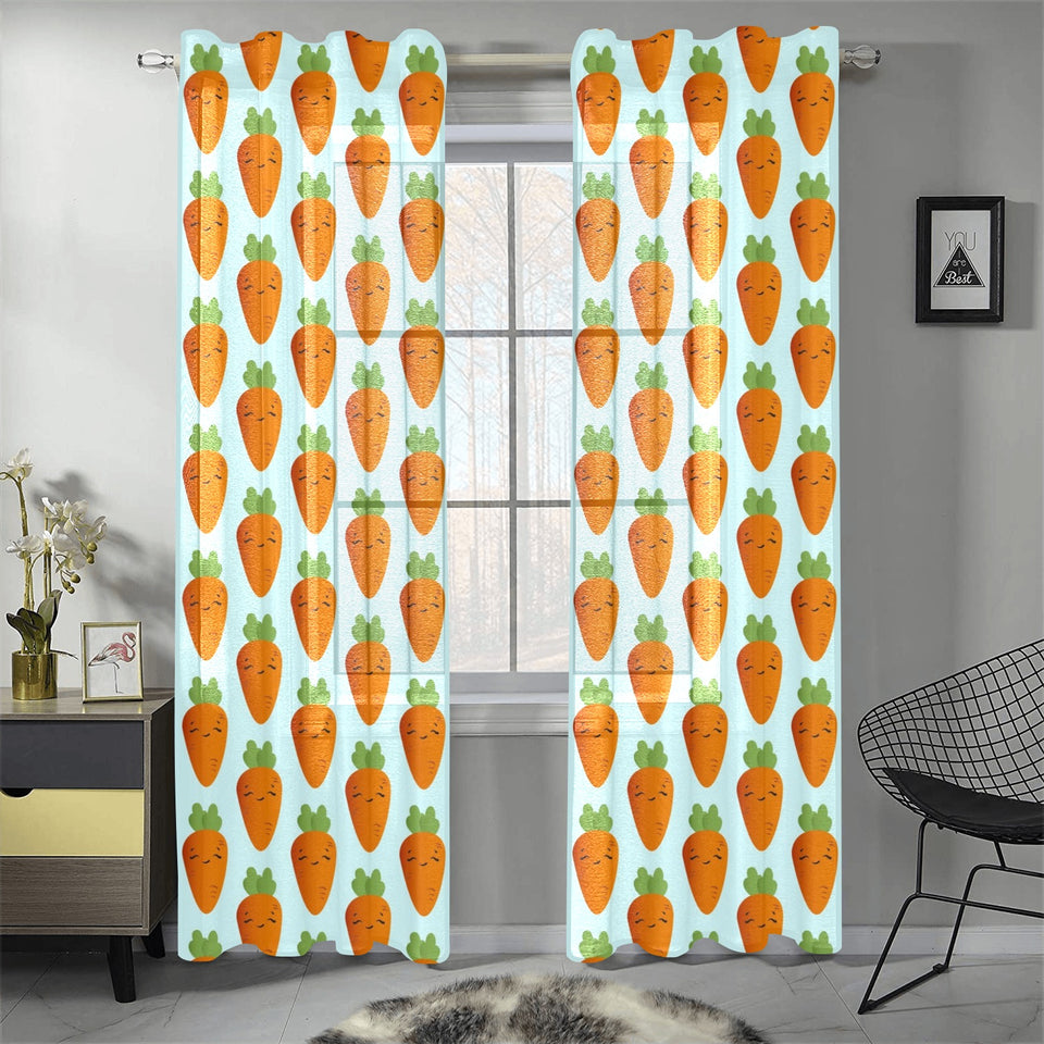 Carrot Pattern Print Design 03 Gauze Curtain