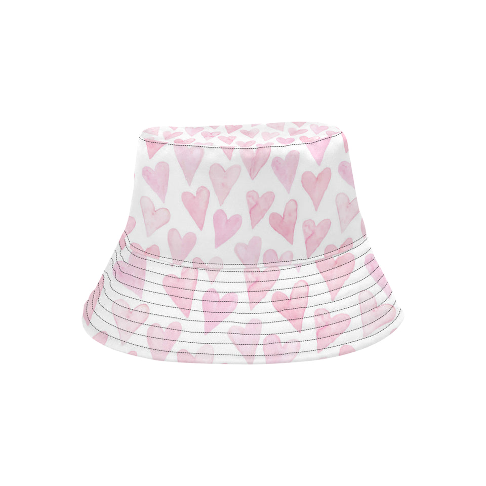Watercolor pink heart pattern Unisex Bucket Hat