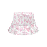 Watercolor pink heart pattern Unisex Bucket Hat