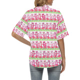 Teddy Bear Pattern Print Design 04 Women's All Over Print Hawaiian Shirt