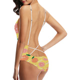 Grapefruit yellow background Women's One-Piece Swimsuit