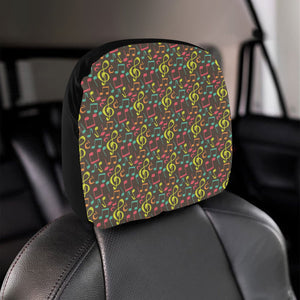 Music Notes Pattern Print Design 05 Car Headrest Cover