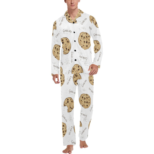 Sketch style cookie pattern Men's Long Pajama Set