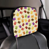 Bread Toast Pattern Print Design 02 Car Headrest Cover