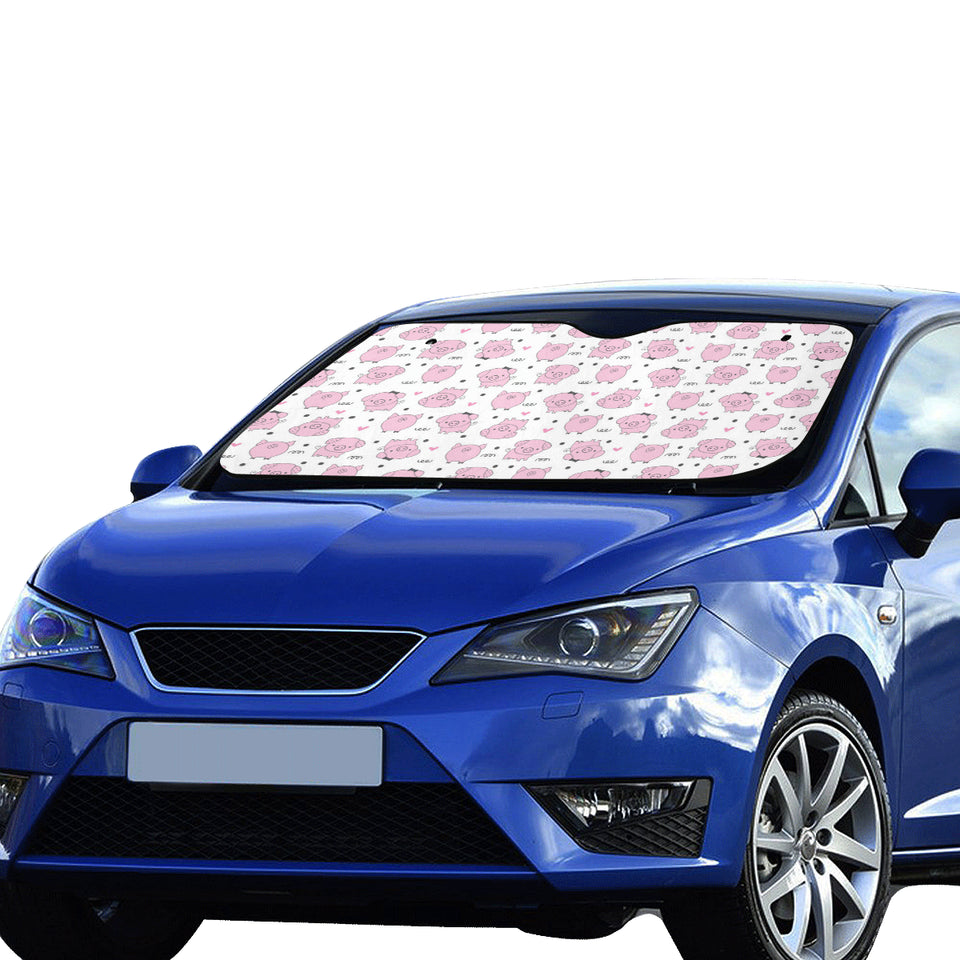 Pig Pattern Print Design 03 Car Sun Shade