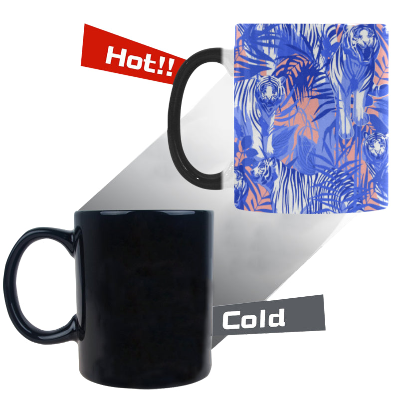 white bengal tigers pattern Morphing Mug Heat Changing Mug