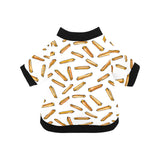 French fries potato pattern All Over Print Pet Dog Round Neck Fuzzy Shirt