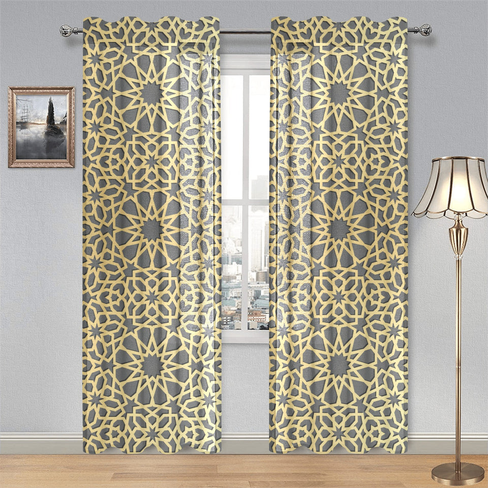 arabic star gold pattern Gauze Curtain