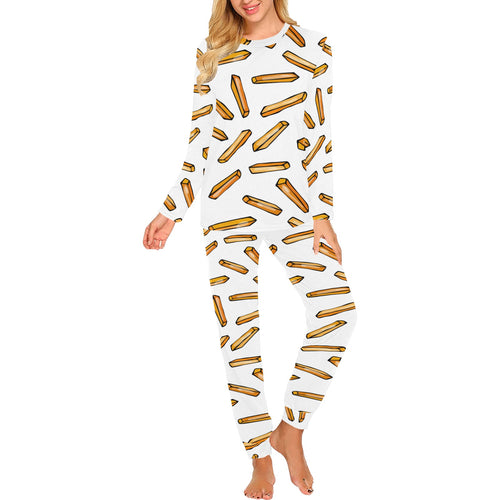 French fries potato pattern Women's All Over Print Pajama Set