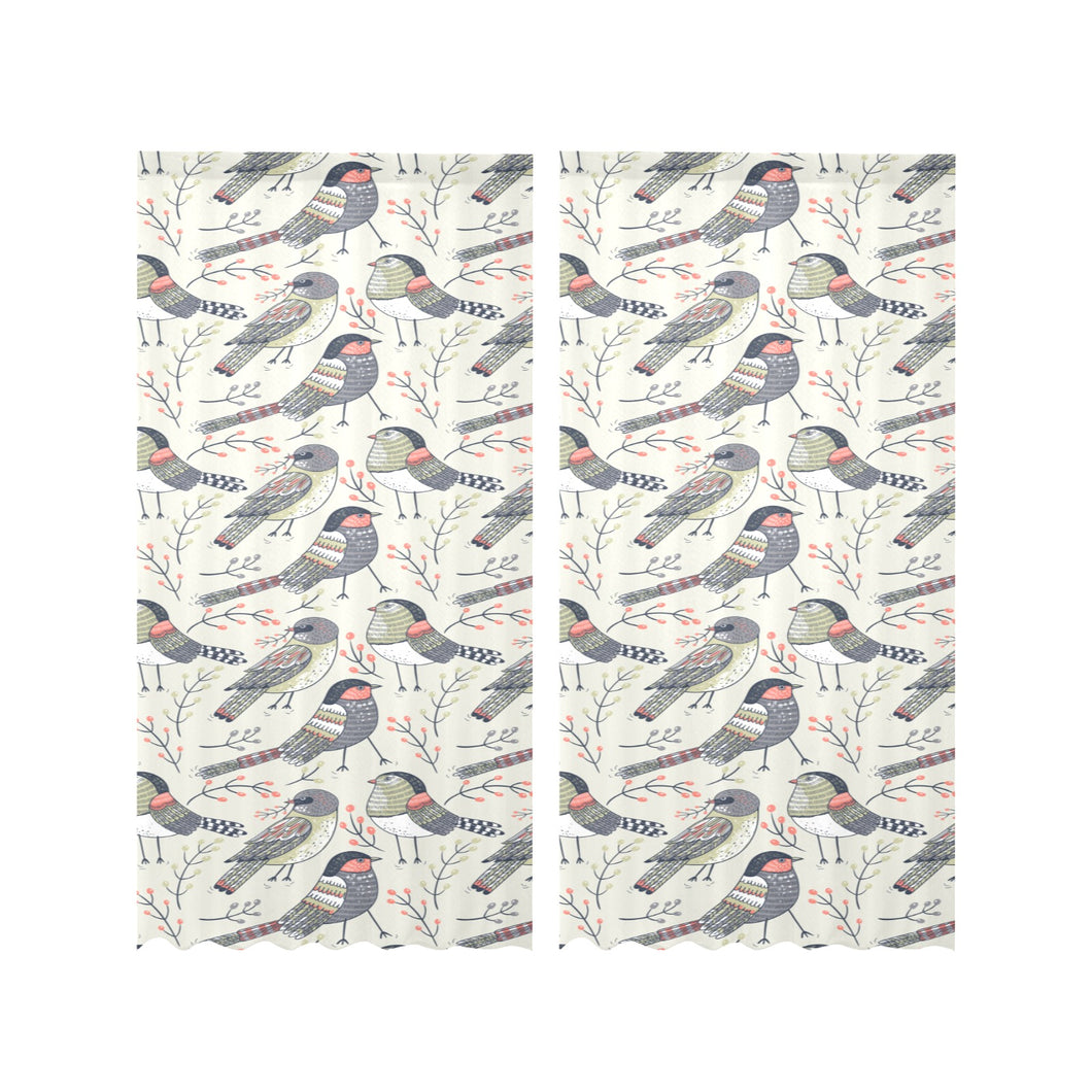 Pigeon Pattern Print Design 04 Gauze Curtain