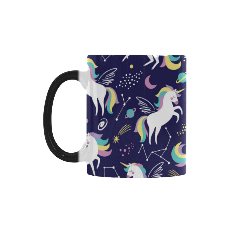 Hand drawn cute unicorn star planet Morphing Mug Heat Changing Mug