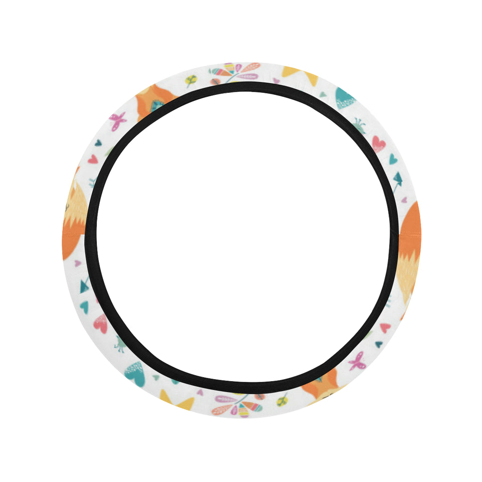 cute tribal fox pattern Car Steering Wheel Cover