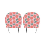Grapefruit leaves flower pink background Car Headrest Cover