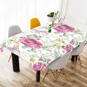 Hand drawn butterfly rose Tablecloth