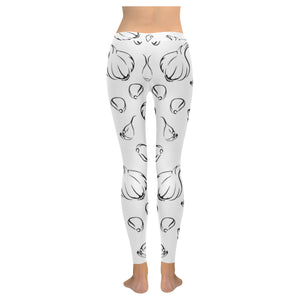 Garlic pattern black white Women's Legging Fulfilled In US