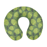 Hop pattern Hop cone background U-Shaped Travel Neck Pillow