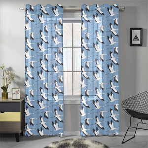 Seagull Pattern Print Design 04 Gauze Curtain