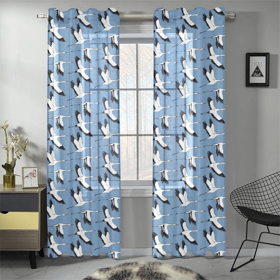 Seagull Pattern Print Design 04 Gauze Curtain