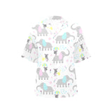 Cute elephant mouse pattern Women's All Over Print Hawaiian Shirt