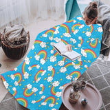 Rainbows Sky Clouds Pattern Blanket Robe with Sleeves