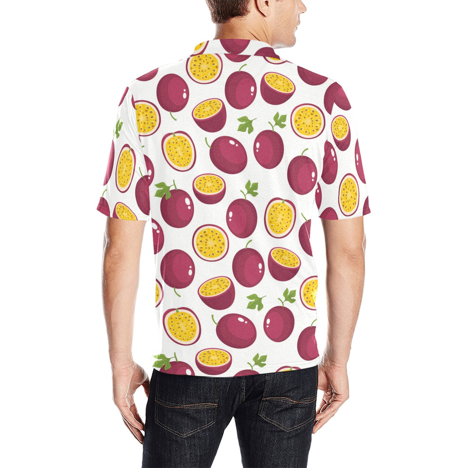 Passion fruit design pattern Men's All Over Print Polo Shirt
