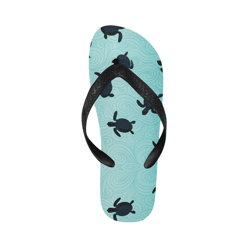 Sea turtle with blue ocean backgroud Unisex Flip Flops