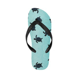 Sea turtle with blue ocean backgroud Unisex Flip Flops