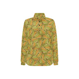Corn Pattern Print Design 01 Women's Long Sleeve Polo Shirt