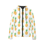 Pineapples pattern Women's Padded Hooded Jacket