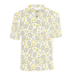 Tennis Pattern Print Design 02 Men's All Over Print Polo Shirt