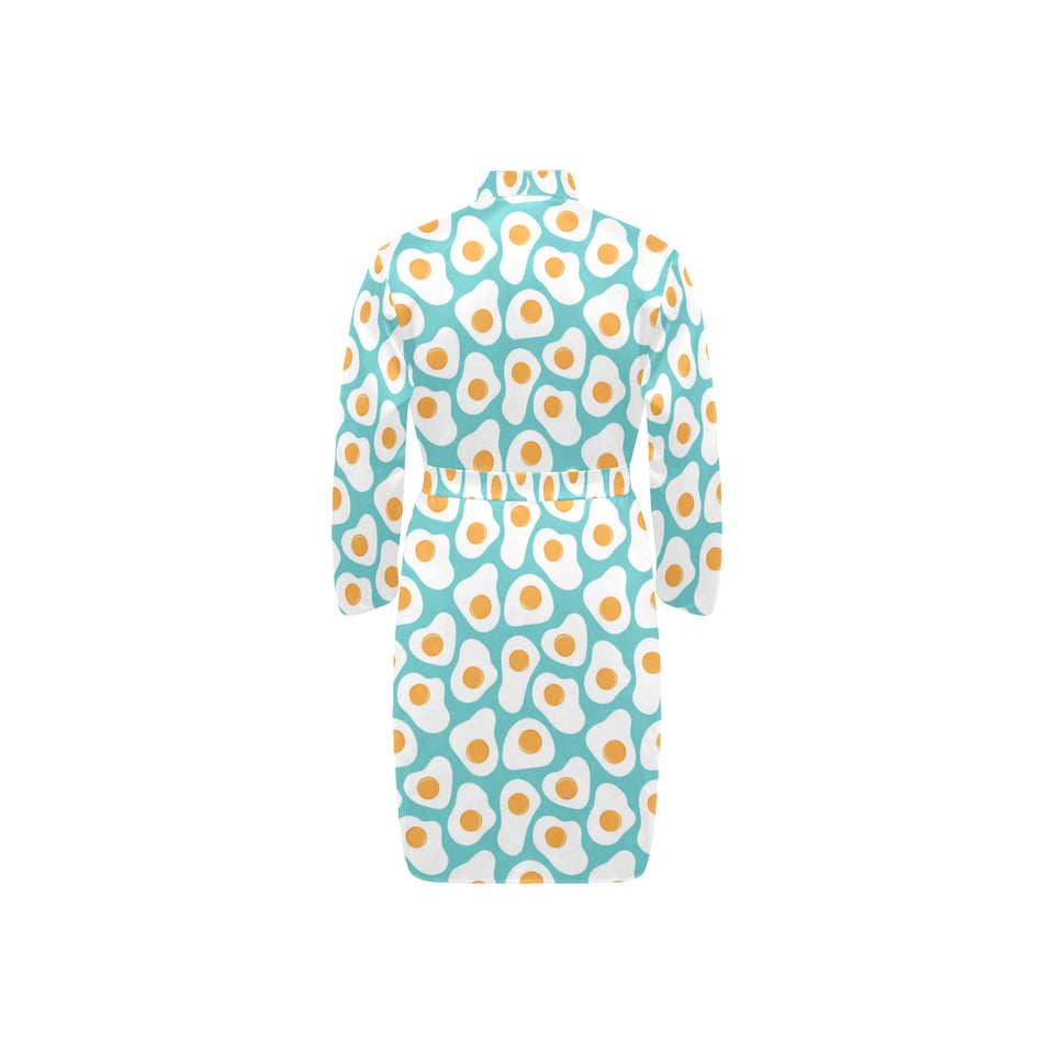 Fried Eggs Pattern Print Design 04 Men's Long Sleeve Belted Night Robe