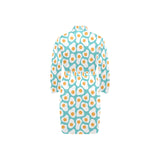 Fried Eggs Pattern Print Design 04 Men's Long Sleeve Belted Night Robe