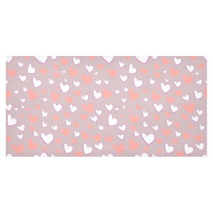 coral white heart pattern Tablecloth