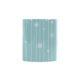Snowflake pattern blue stripe background Morphing Mug Heat Changing Mug