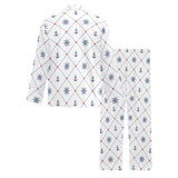 Anchor rudder nautical design pattern Men's Long Pajama Set