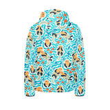 Cute sea otters fishe sea urchin pattern Kids' Boys' Girls' Padded Hooded Jacket