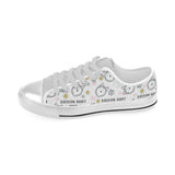 Siberian Husky design pattern Men's Low Top Shoes White