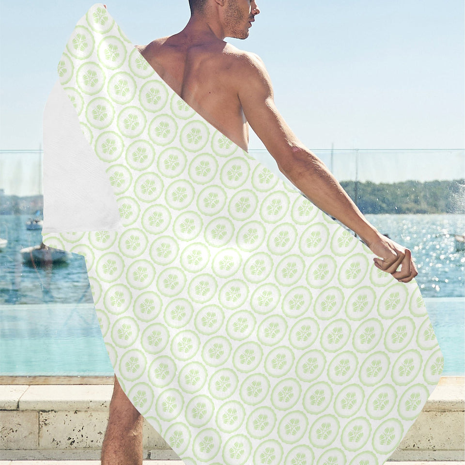 Cucumber pattern background Beach Towel