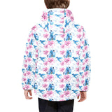 Hummingbird Pattern Print Design 02 Kids' Boys' Girls' Padded Hooded Jacket