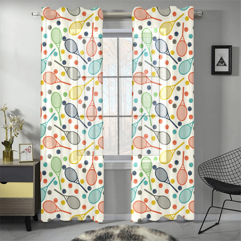 Tennis Pattern Print Design 03 Gauze Curtain