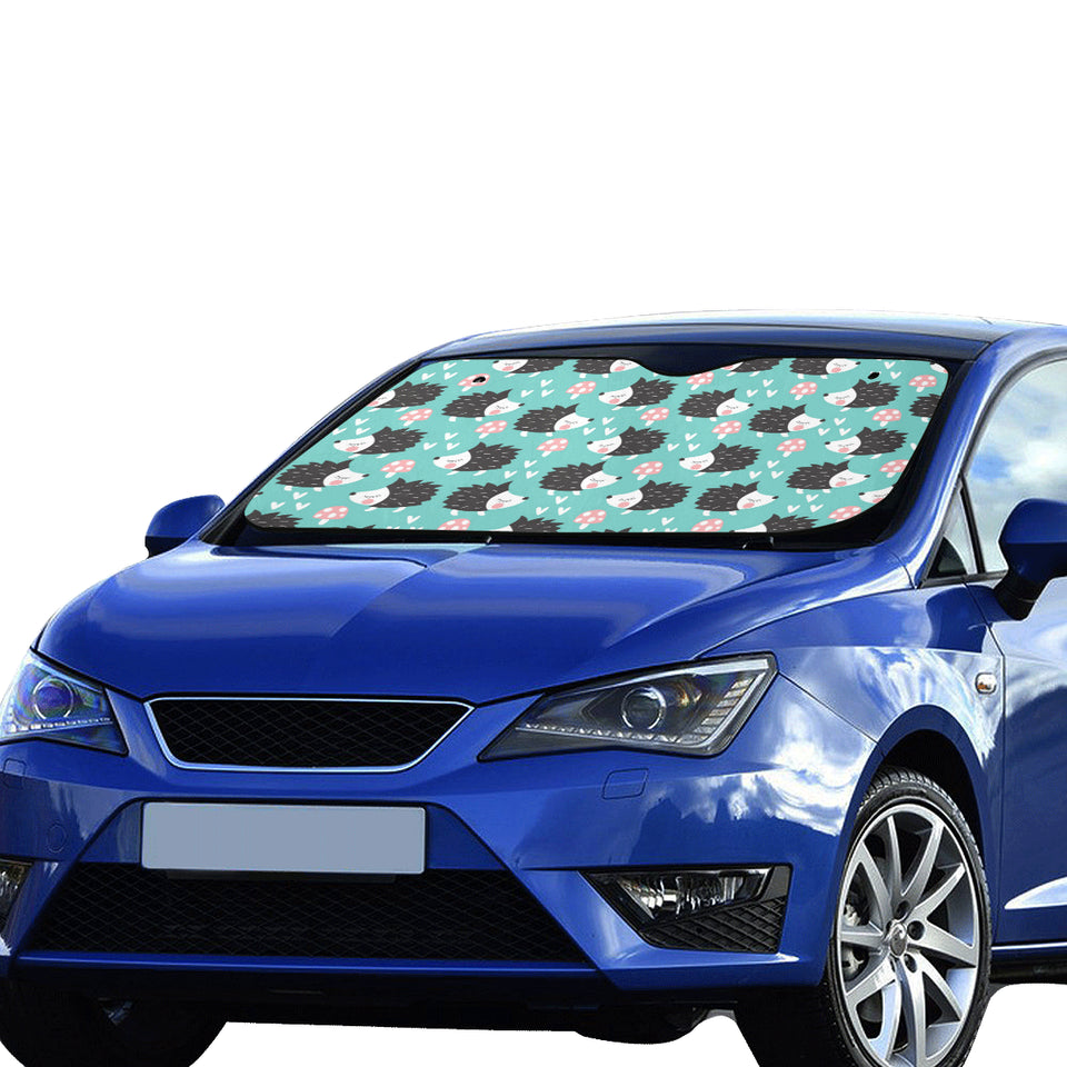 Hedgehog Pattern Print Design 03 Car Sun Shade