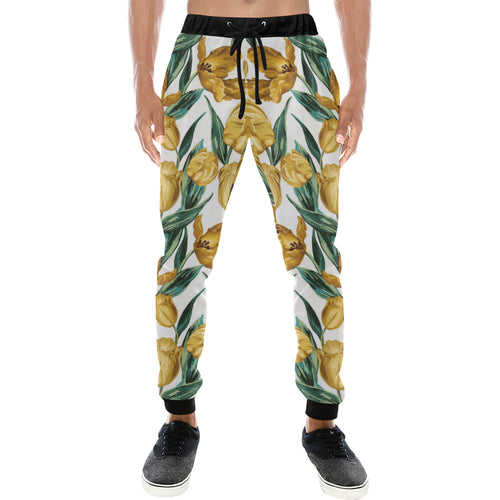 yellow tulips pattern Unisex Casual Sweatpants