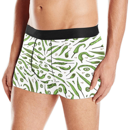 Hand drawn sketch style green Chili peppers patter Men's All Over Print Boxer Briefs Men's Underwear