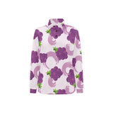 Cute Grape pattern Women's Long Sleeve Polo Shirt