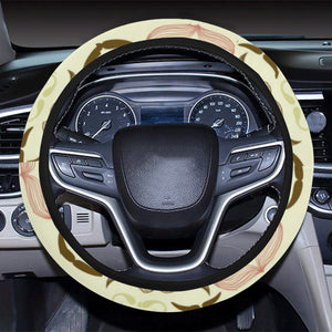 Mustache Beard Pattern Print Design 01 Car Steering Wheel Cover