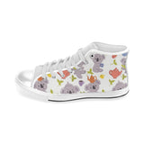 Cute koalas teapots tea Men's High Top Canvas Shoes White