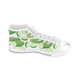 cucumber whole slices pattern Men's High Top Canvas Shoes White